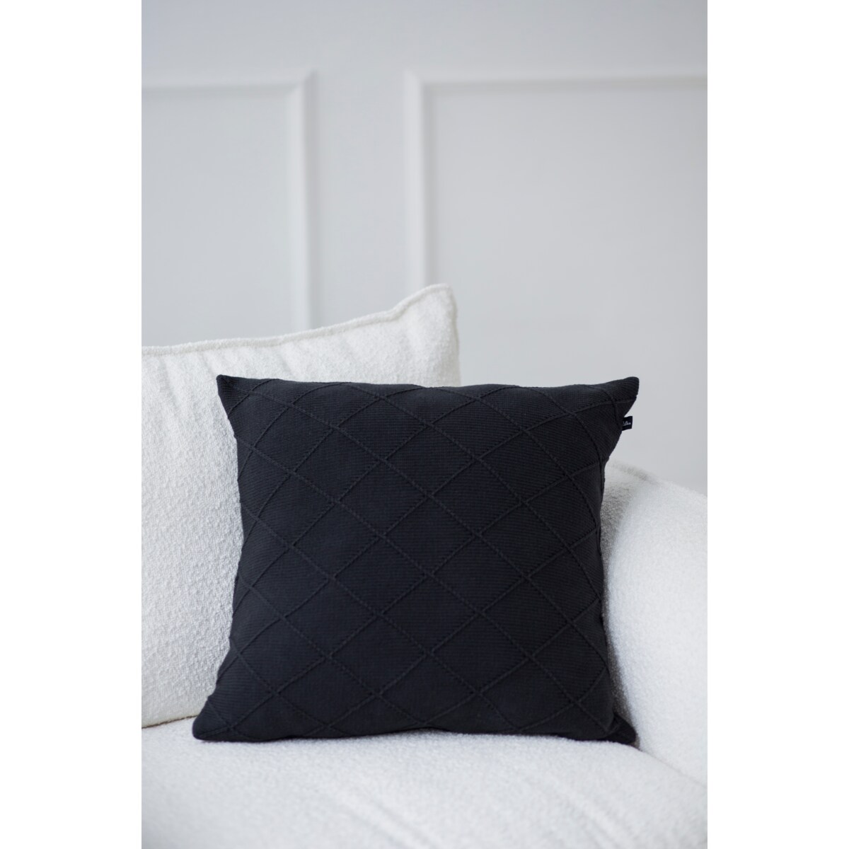 Poszewka romby kwadratowa grafitowa, , La Manta