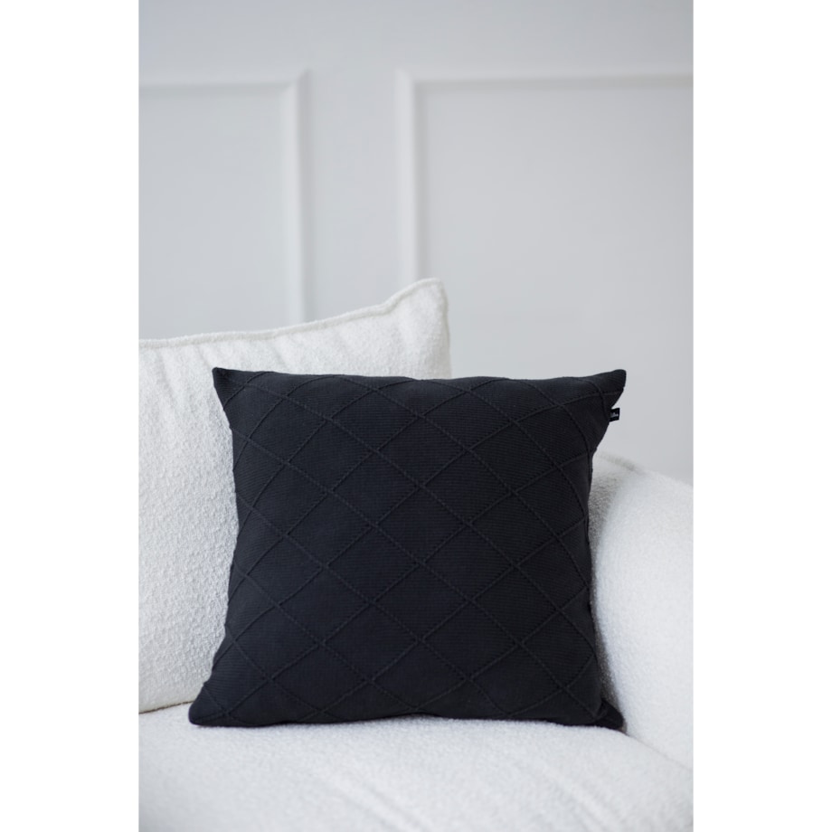 Poszewka romby kwadratowa grafitowa, , La Manta