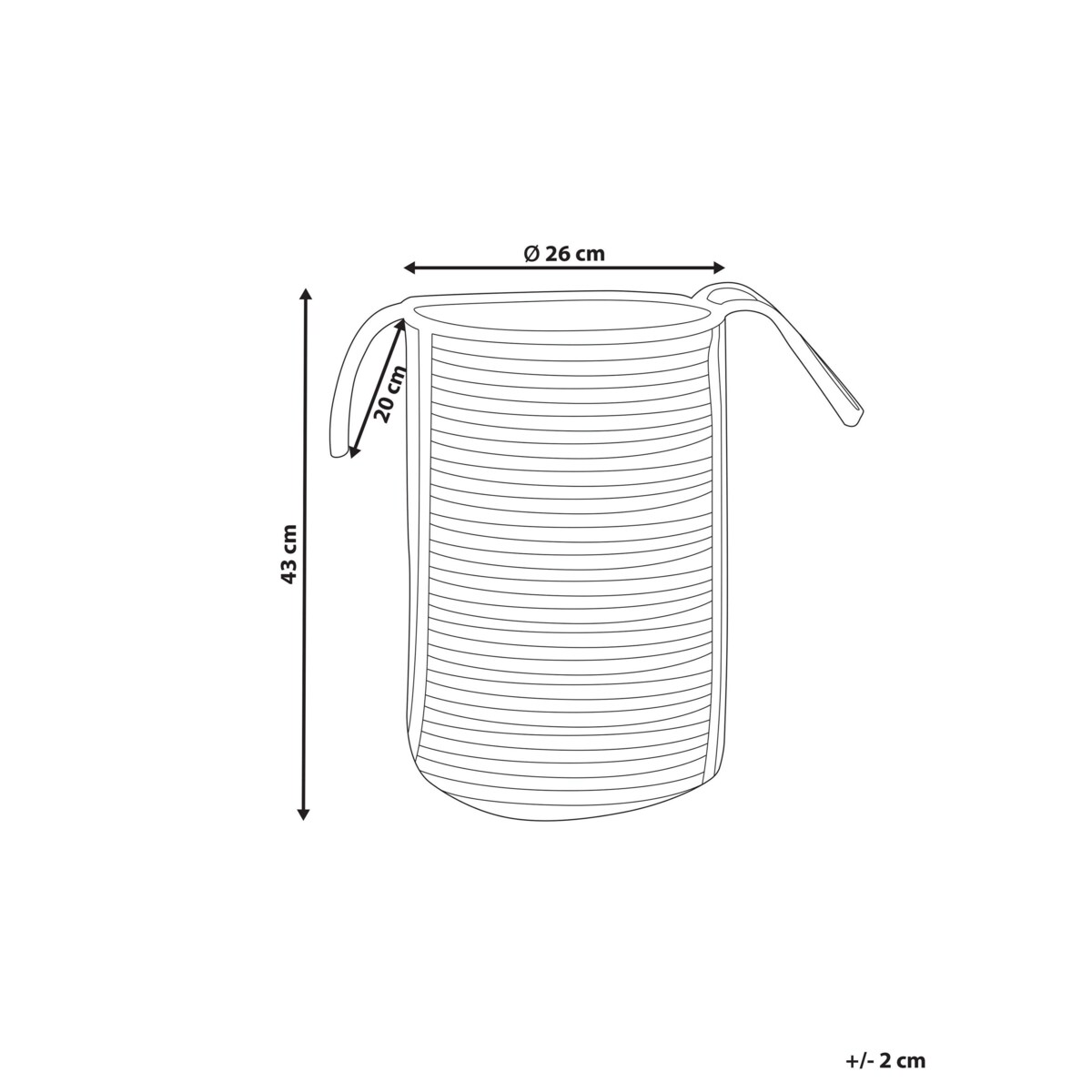 Kosz z juty beżowo-czarny JHANSI