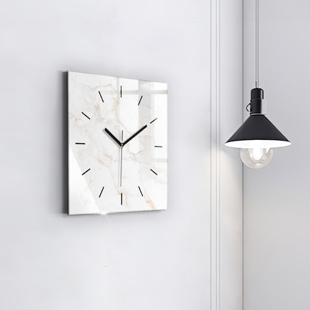 Zegar ścienny Kremowy Marmur, 30x30 cm