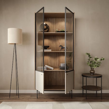 Witryna dwudrzwiowa ISA z oświetleniem LED, glina + columella