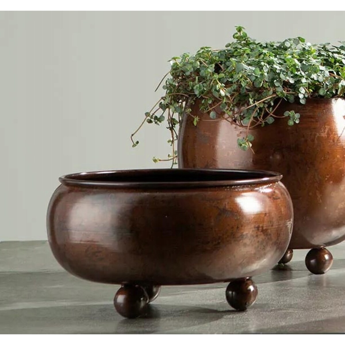 DONICZKA LOFT MISA loft rustykalna płytka okrągła metalowa na bonsai 2 szt.