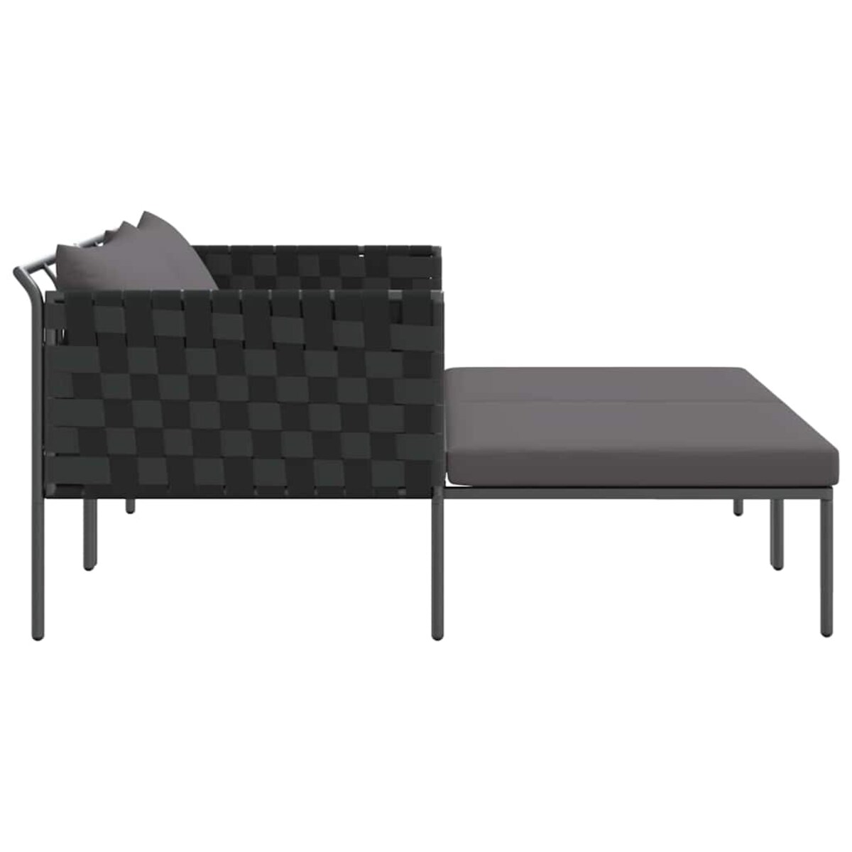 vidaXL Leżak z poduszką 2-osoba Antracyt 115 x 153 x 69.5cm Stal