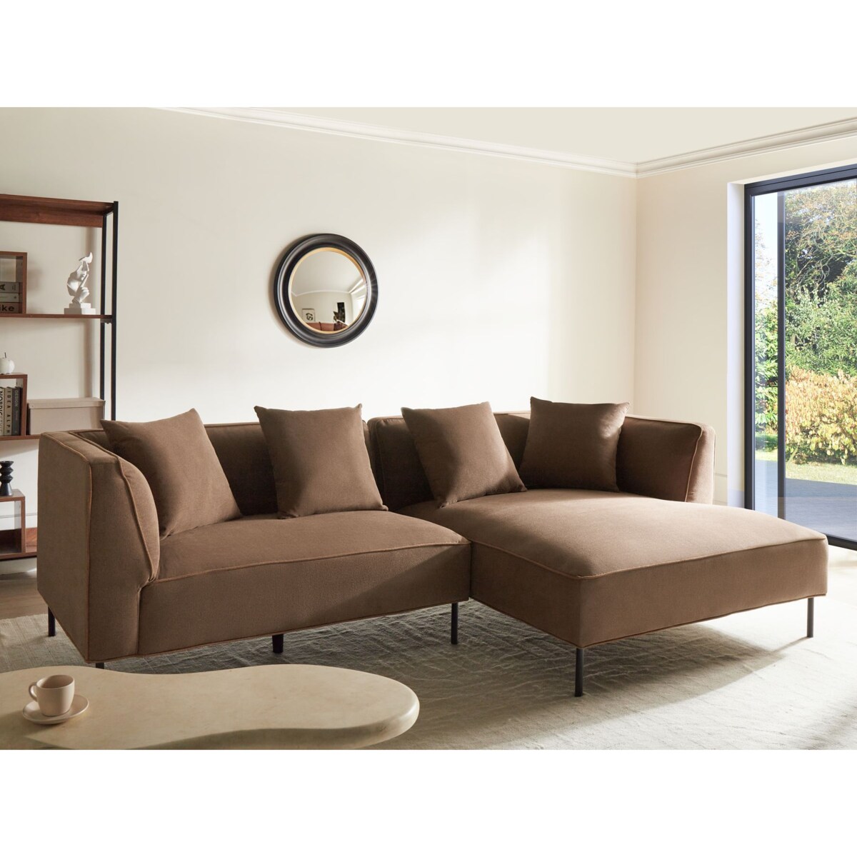 Narożnik dla 3 osób SATER Brązowy Lewostronny