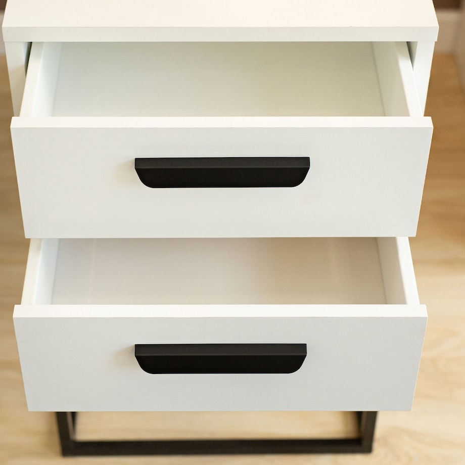 Konsimo RECTUS Zestaw stolików nocnych 2szt.w kolorze białym