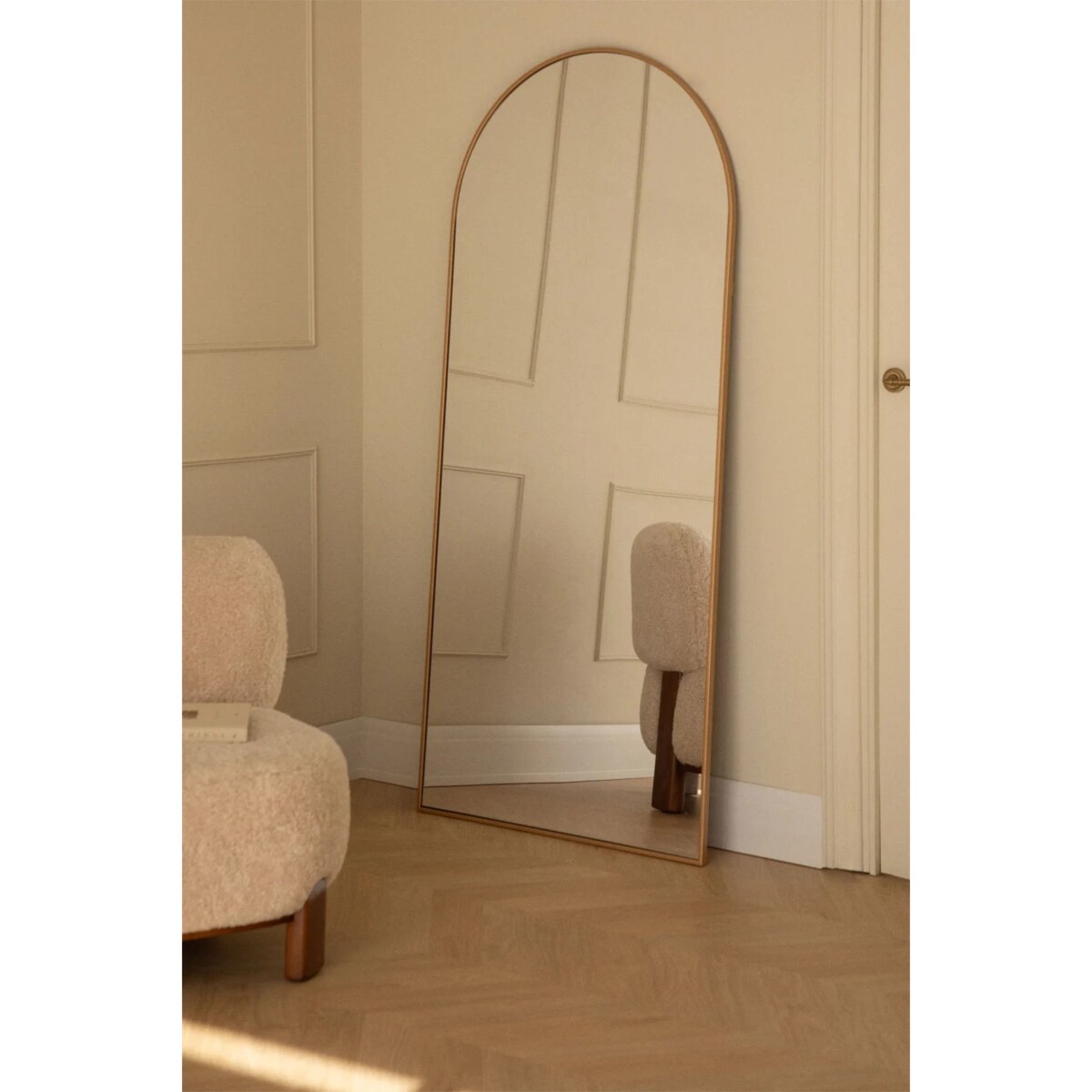 Lustro pólowalne w metalowej ramie złote 80x180 cm Inys