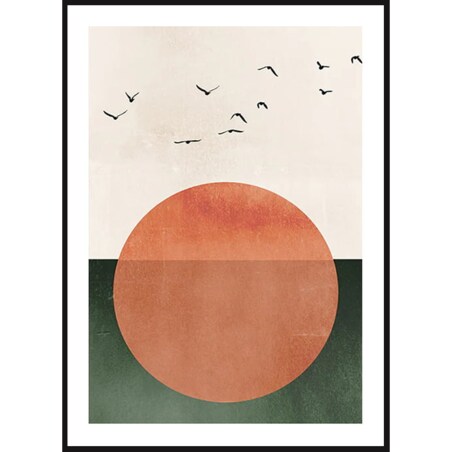 Poster Story, Plakat, Obraz - Minimalistyczne Pomarańczowe Słońce, wymiary 50 x 70 cm