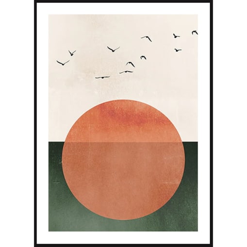 Poster Story, Plakat, Obraz - Minimalistyczne Pomarańczowe Słońce, wymiary 50 x 70 cm