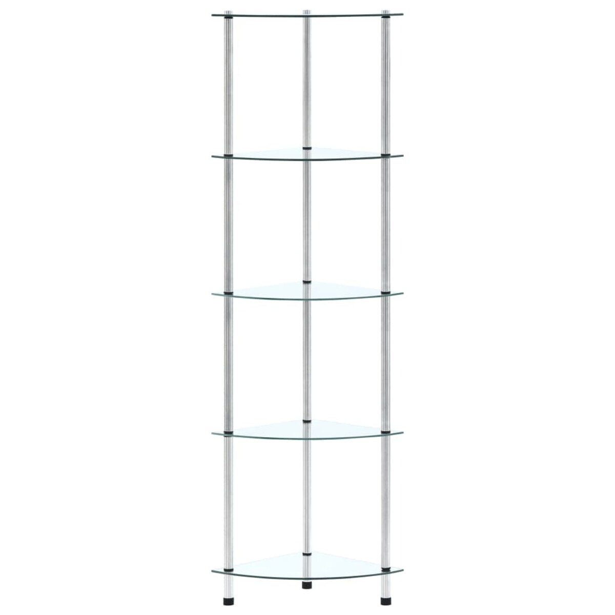 vidaXL 5-poziomowa półka, przezroczysta, 30x30x130 cm, szkło hartowane