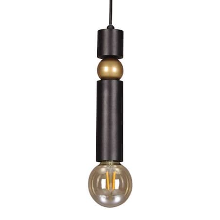 LAMPA wisząca K-4740 Kaja okrągła OPRAWA metalowy ZWIS sopel modernistyczna tuba czarna złota