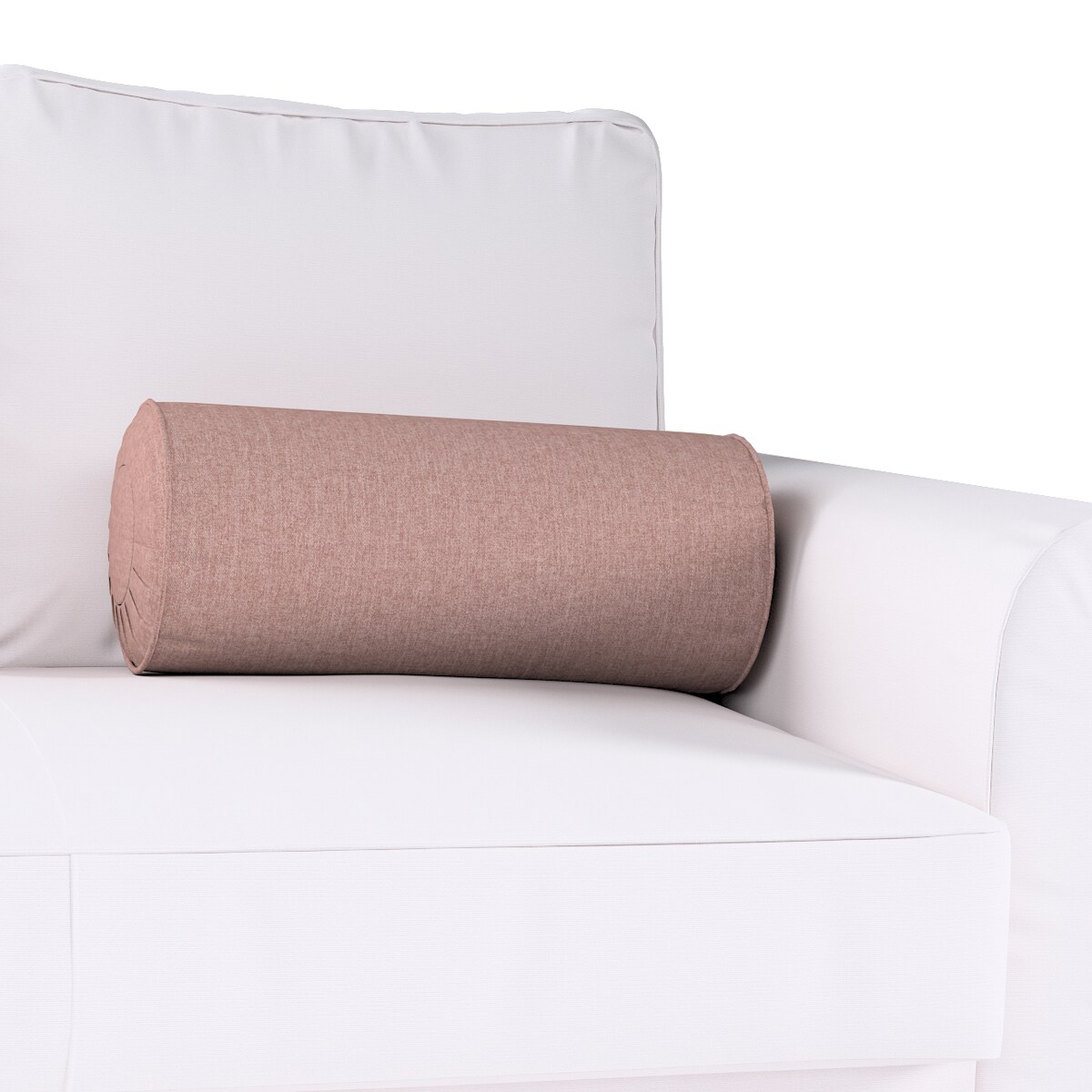 Poduszka wałek z zakładkami, zgaszony róż szenil, Ø20 x 50 cm, City