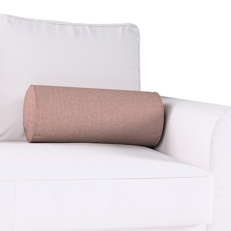 Poduszka wałek z zakładkami, zgaszony róż szenil, Ø20 x 50 cm, City