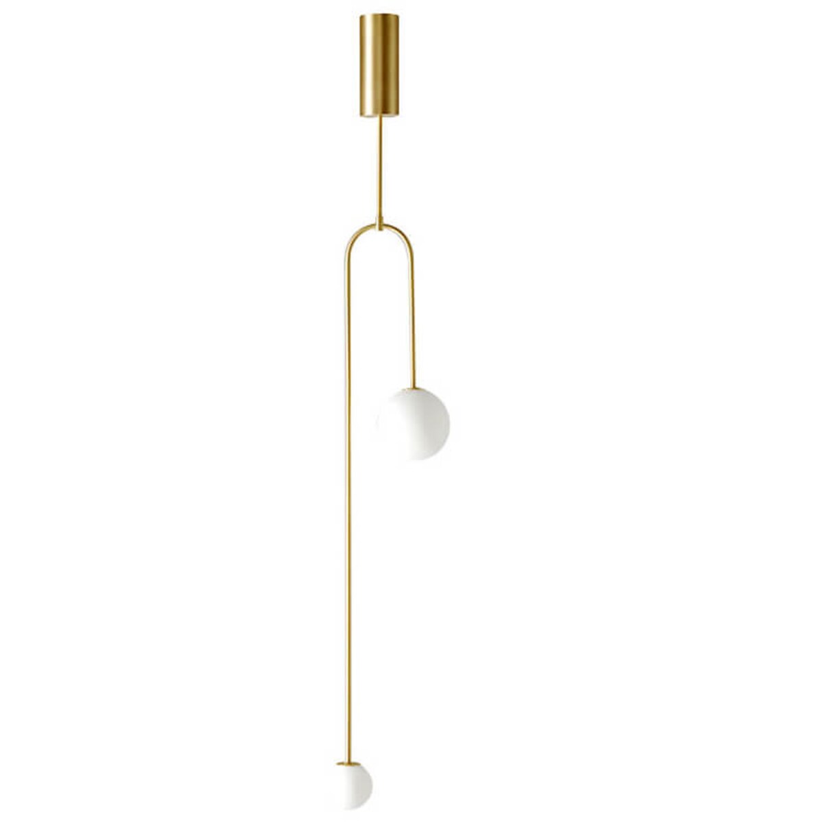 Zwisowa lampa łuk Loop ST-8928S brass Step balls do sypialni loft mosiądz
