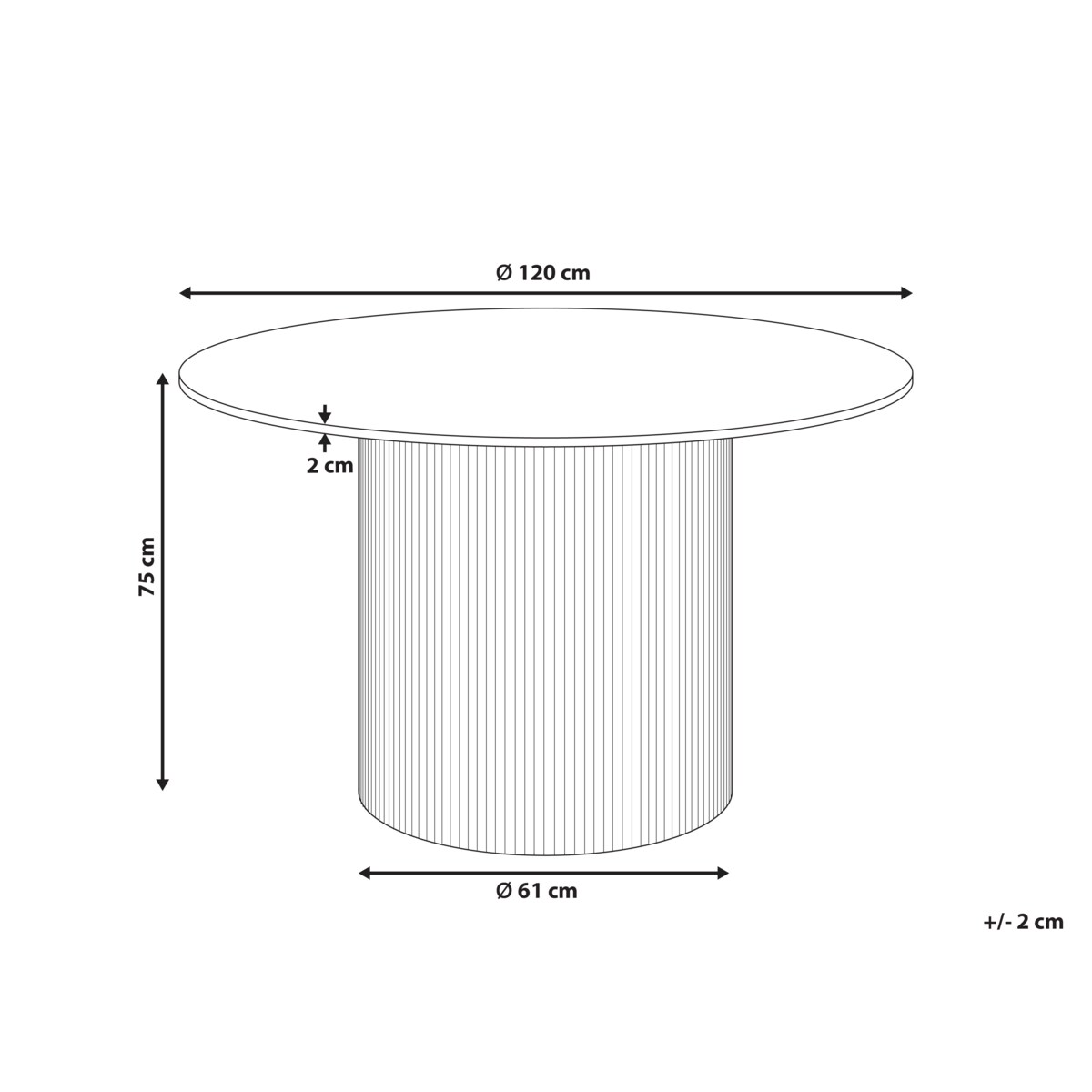 Stół do jadalni ALBINA Biały marmur 120 cm 120 cm