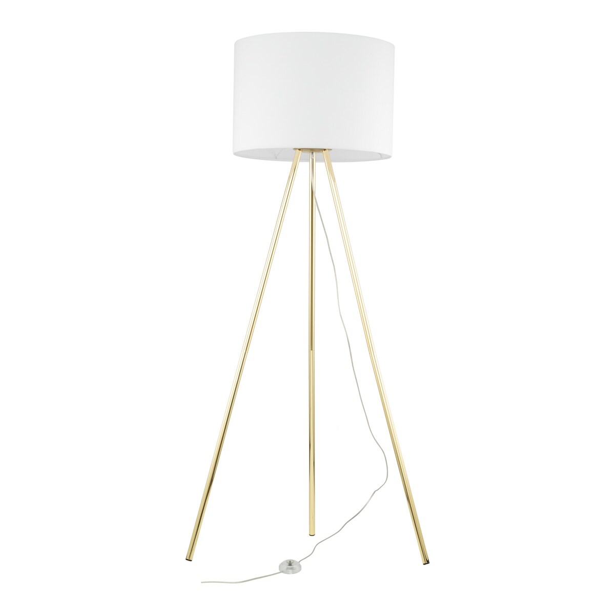 Lampa podłogowa TK Lighting UMBERTO WHITE GOLD 6637 biała-złota 150 cm E27 do salonu i sypialni