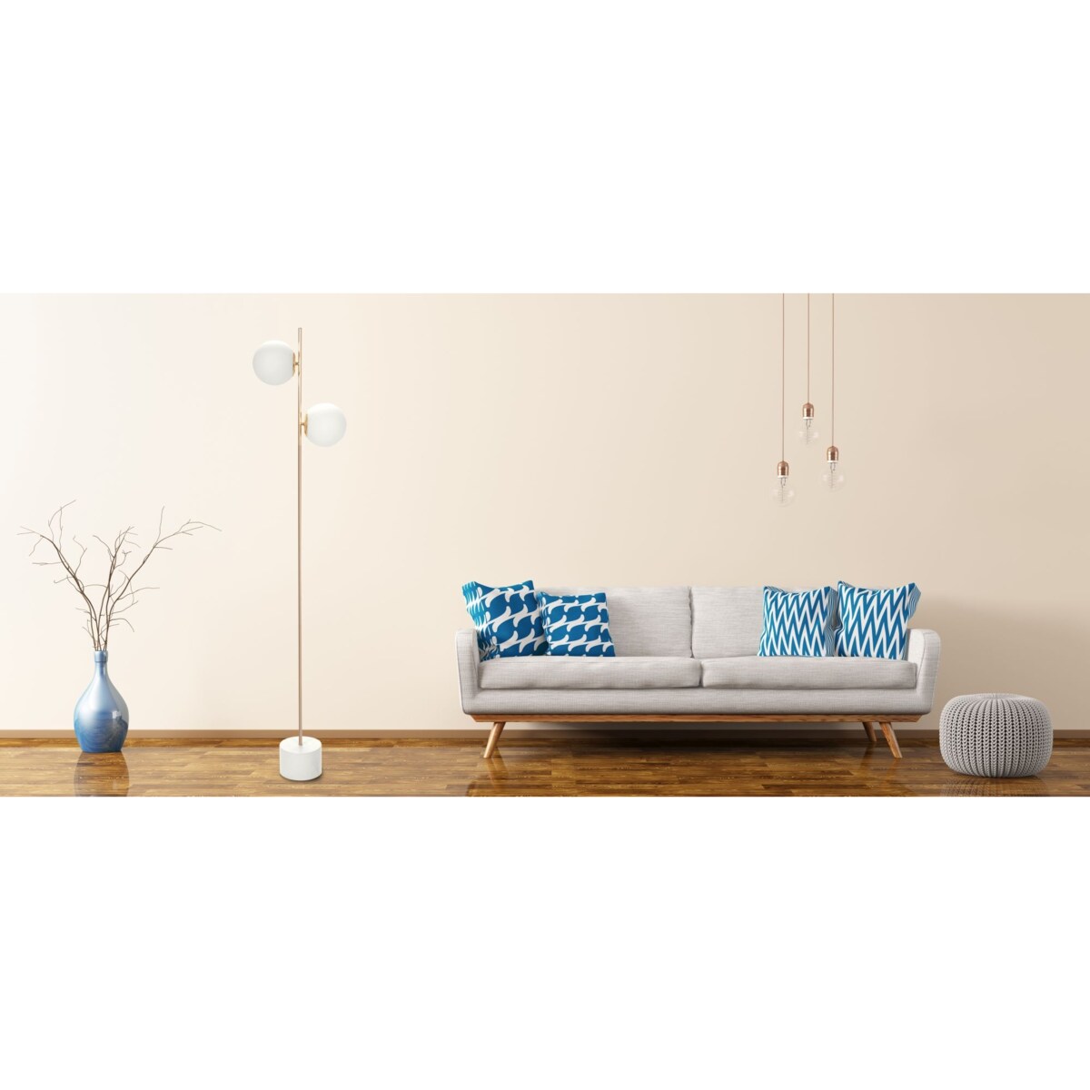 Lampa Podłogowa App916-2F Złoty, Metal
