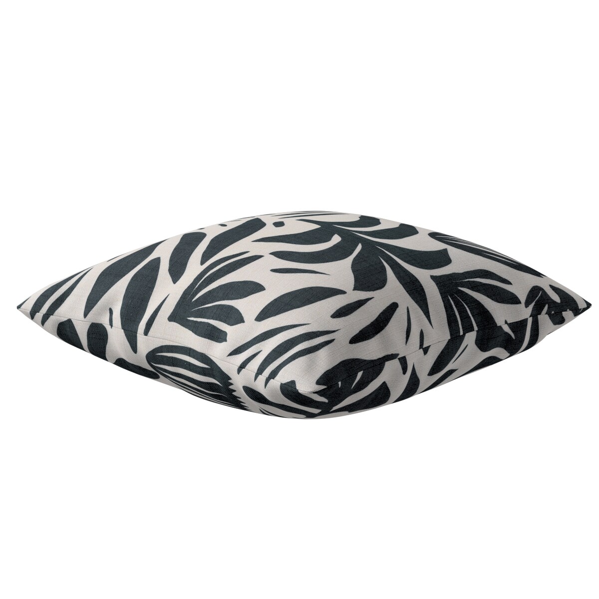 Poszewka Kinga na poduszkę 60x60 roślinny grafitowy motyw na kremowym tle