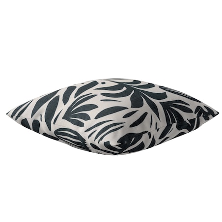 Poszewka Kinga na poduszkę 60x60 roślinny grafitowy motyw na kremowym tle