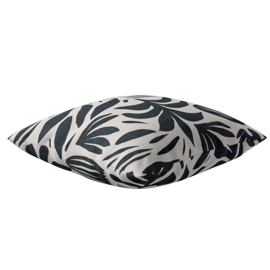 Poszewka Kinga na poduszkę 60x60 roślinny grafitowy motyw na kremowym tle