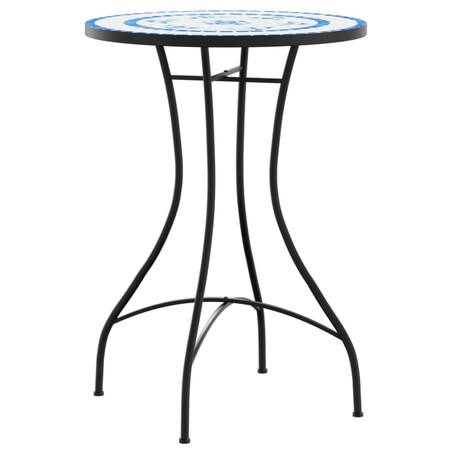 vidaXL Mozaikowy stolik bistro, niebiesko-biały, Ø50x70 cm, ceramiczny
