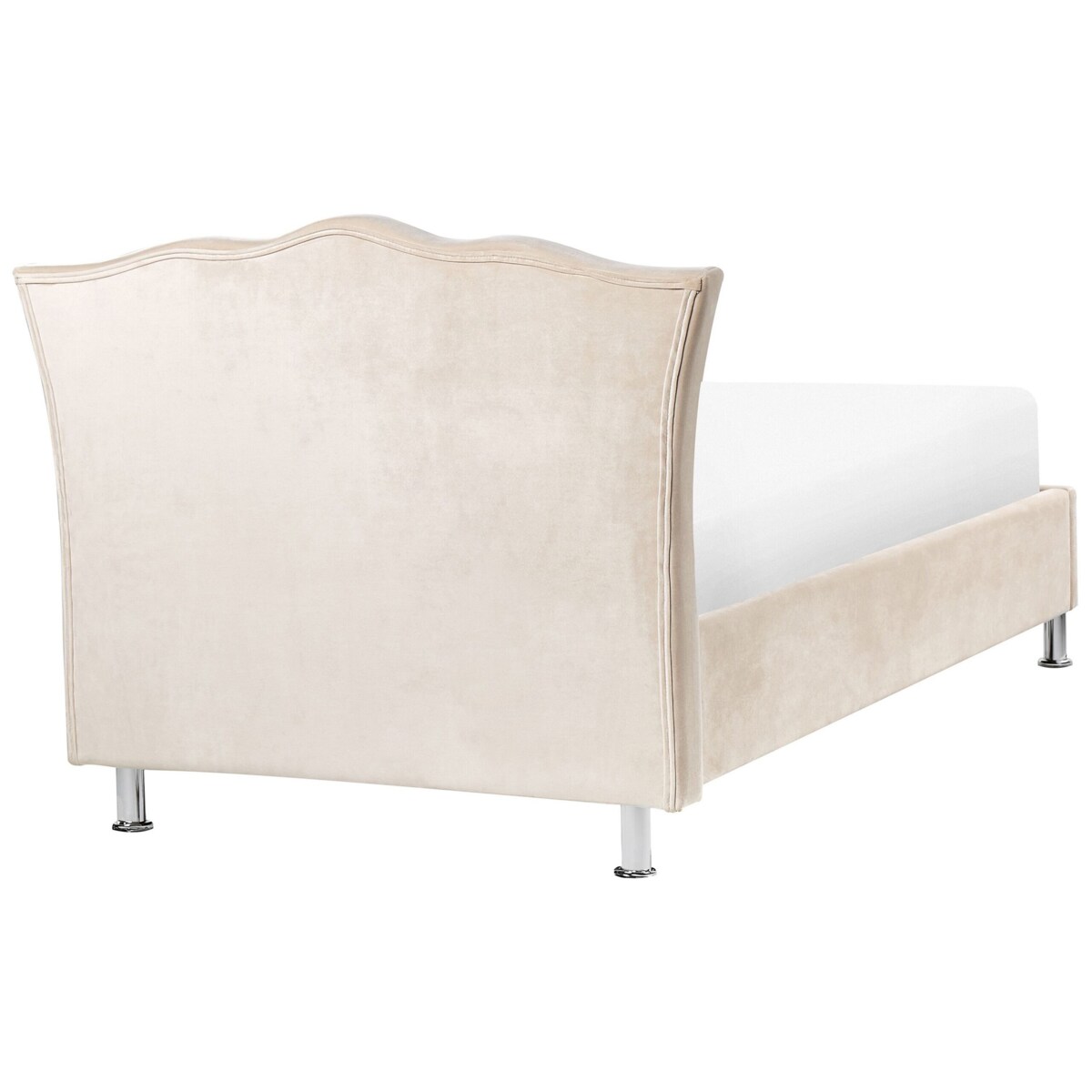 Łóżko welurowe z pojemnikiem 90 x 200 cm beżowe METZ
