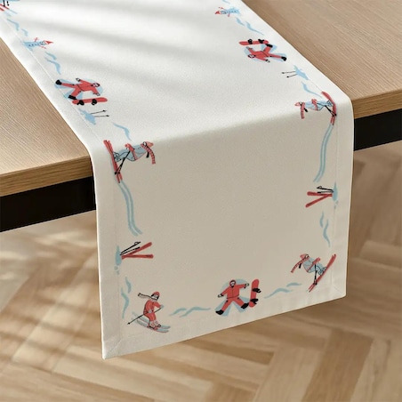 Bieżnik świąteczny - Narciarze - 40x250