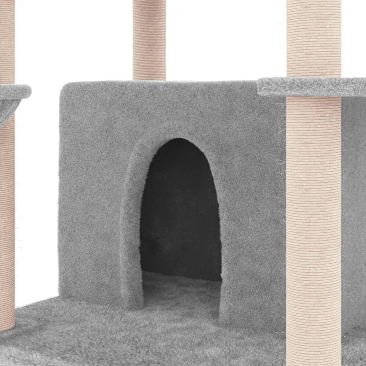 vidaXL Drapak dla kota z sizalowymi słupkami, jasnoszary, 166 cm