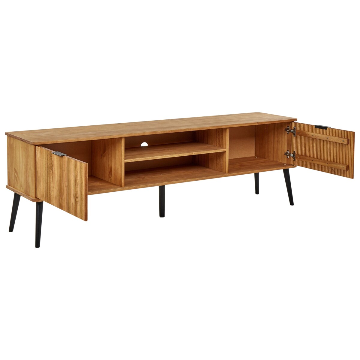 Szafka RTV TIMMINS Drewno sosnowe Brązowy