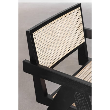 Fotel drewniany z plecionką wiedeńską Kiemer czarny