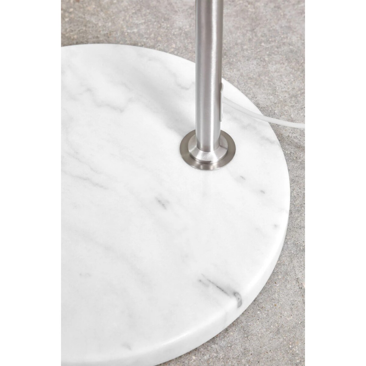 Lampa podłogowa srebrna z marmurem Delola