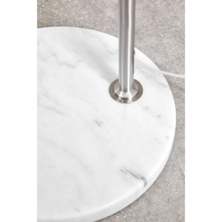 Lampa podłogowa srebrna z marmurem Delola