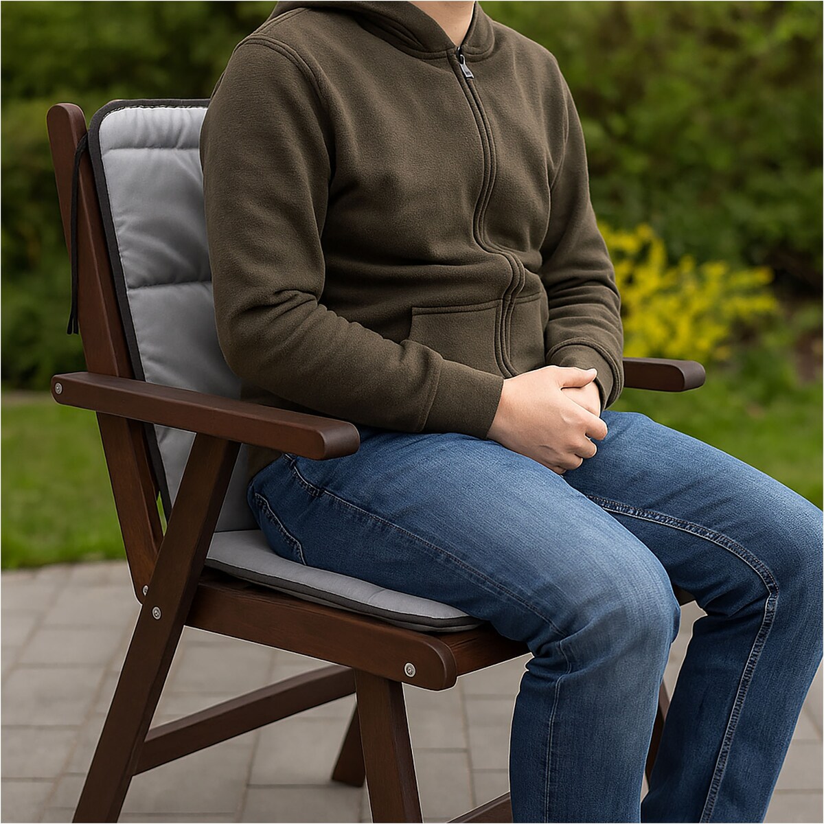 Poduszka Pikowana Z Pianki Wodoodporna Na Ławkę Krzesło Leżak 50X50X50 Cm