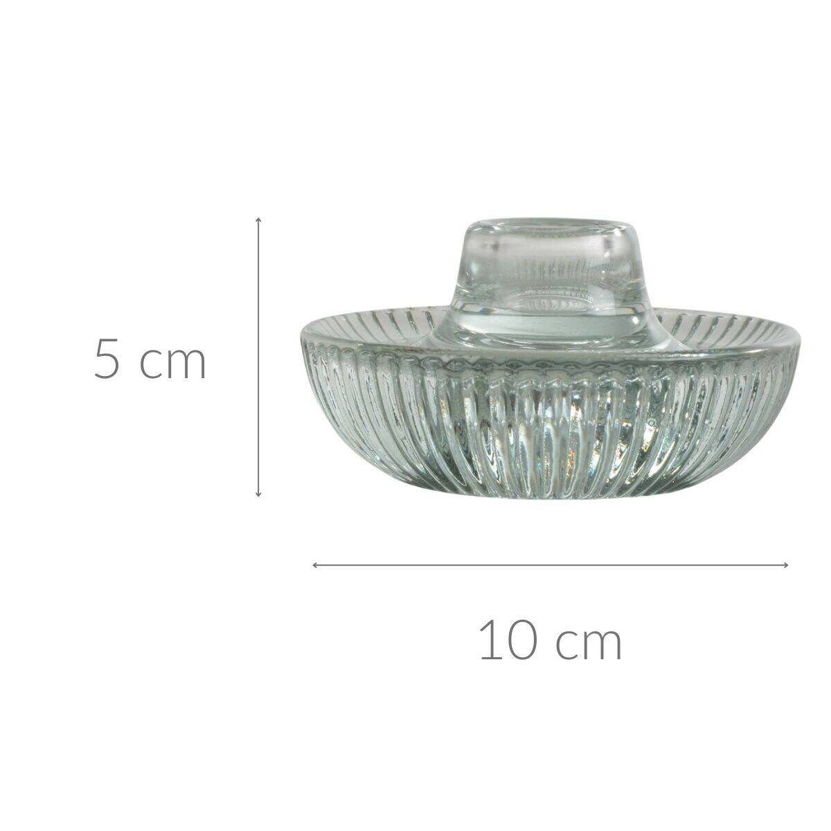 Karbowany świecznik ze szkła ARTY