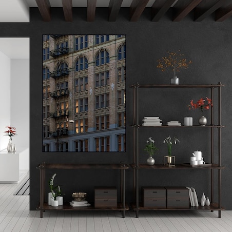 plakat płomienie w oknach nowy jork usa 30x40 cm