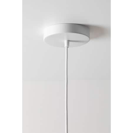 Lampa wisząca z metalu i tkaniny pudrowa Belisa Ø60 cm