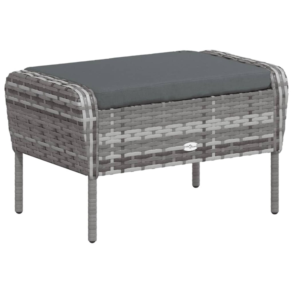 vidaXL Krzesło ogrodowe z podnóżkiem, szare, polirattan