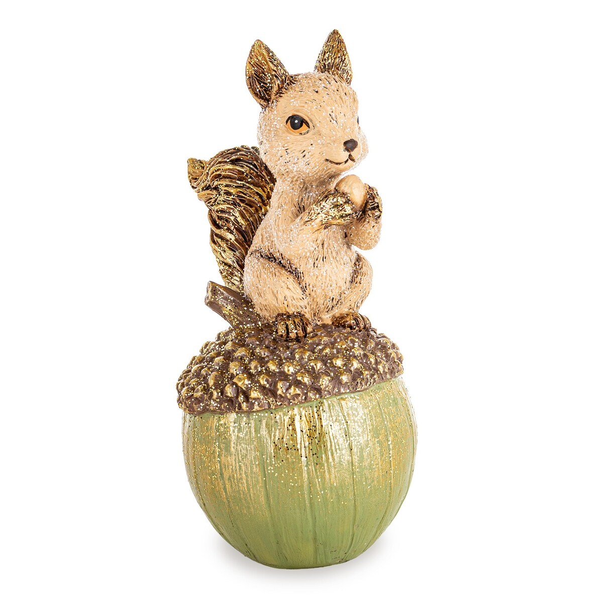 Dekoracja wiewiórka 16,5x7x8 cm ALVIN na żołędziu