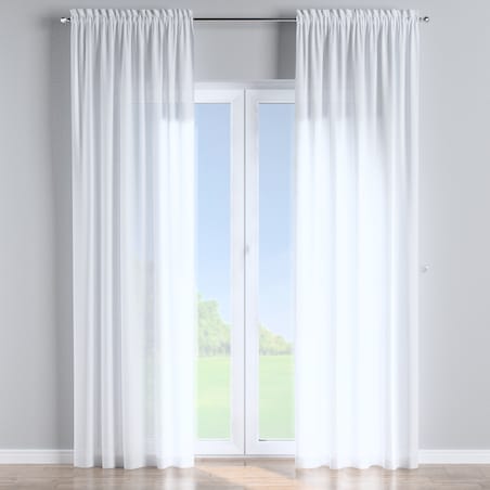 Zasłona na kanale z grzywką 1 szt. 130x245 prześwitujący biały