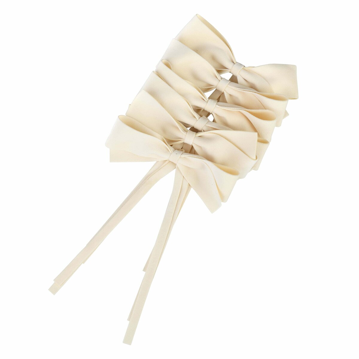 Aksamitne kokardki Ivory Bows - 6 sztuk