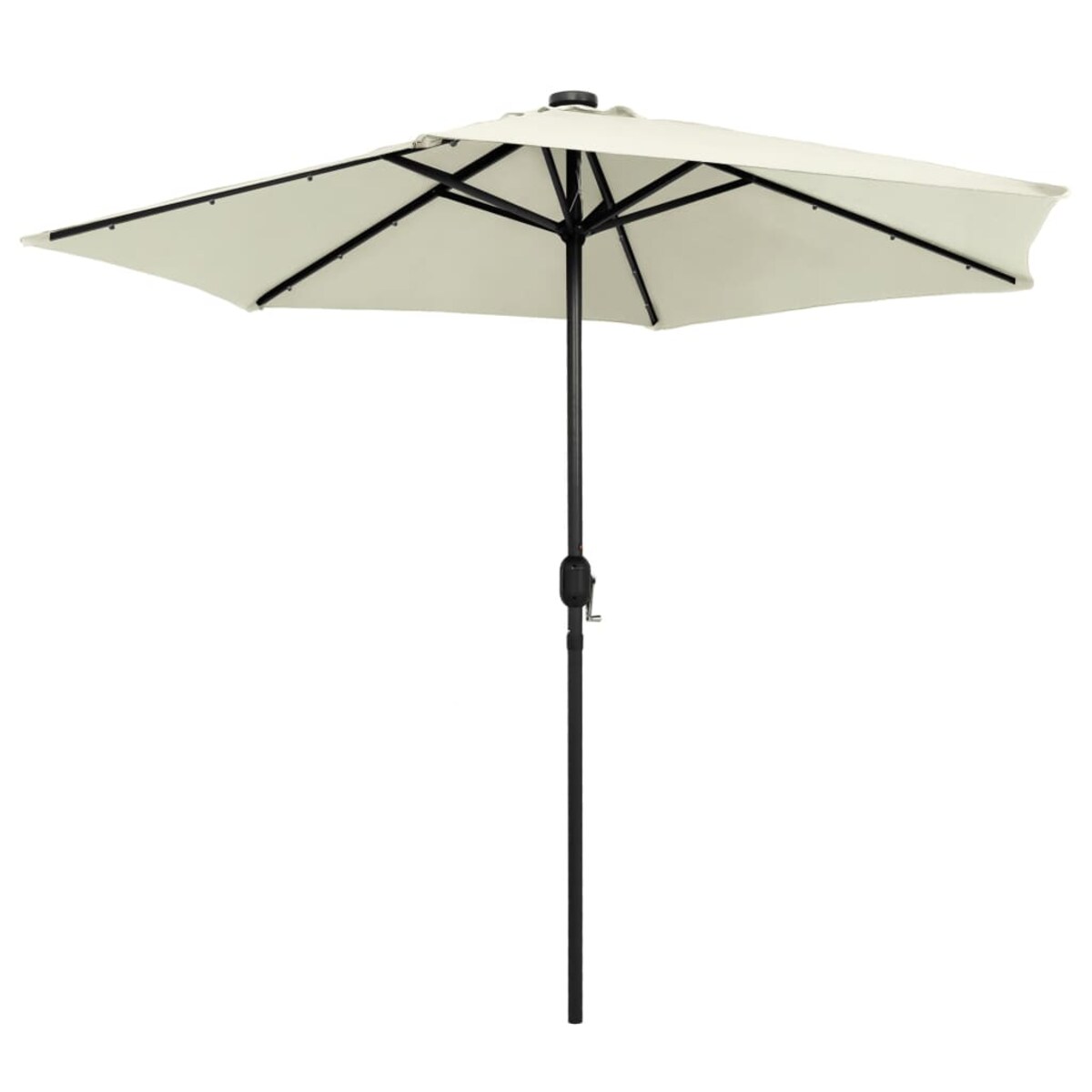 vidaXL Parasol ogrodowy z LED i aluminiowym słupkiem, 270 cm, piaskowy