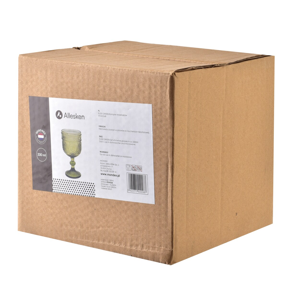 ELISE GREEN Komplet 4 kieliszków 330ml8.9x16.5cm