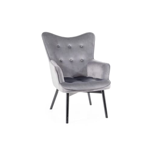 Fotel do salonu CARMEN VELVET szary