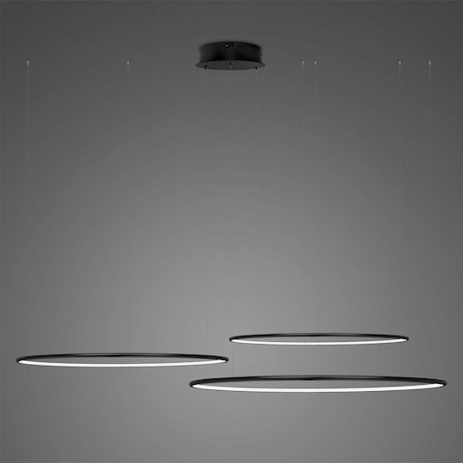 Lampa wisząca Ledowe Okręgi No.3 80cm 3k 99W czarna