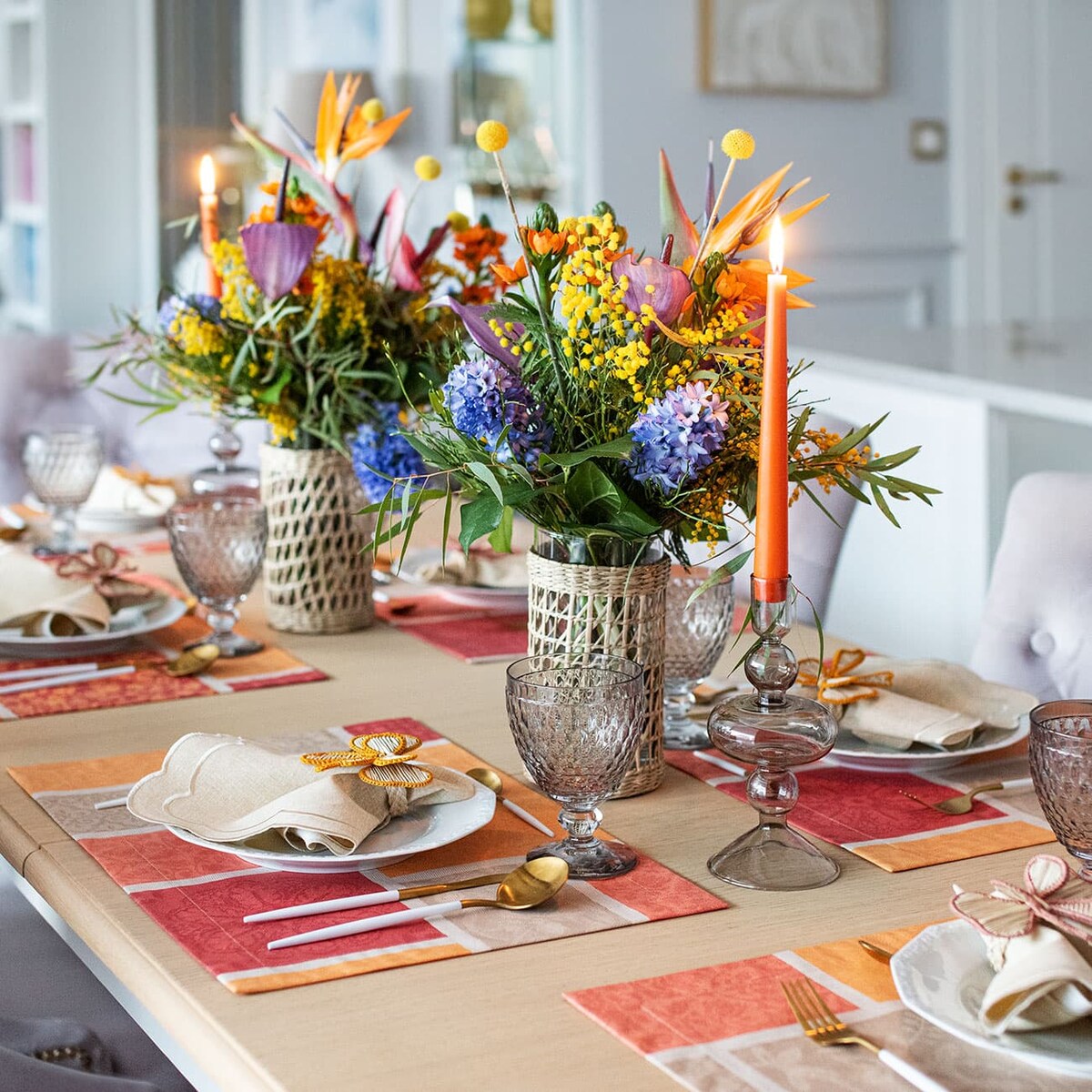 Powlekane podkładki Orange Symphony - 4 sztuki