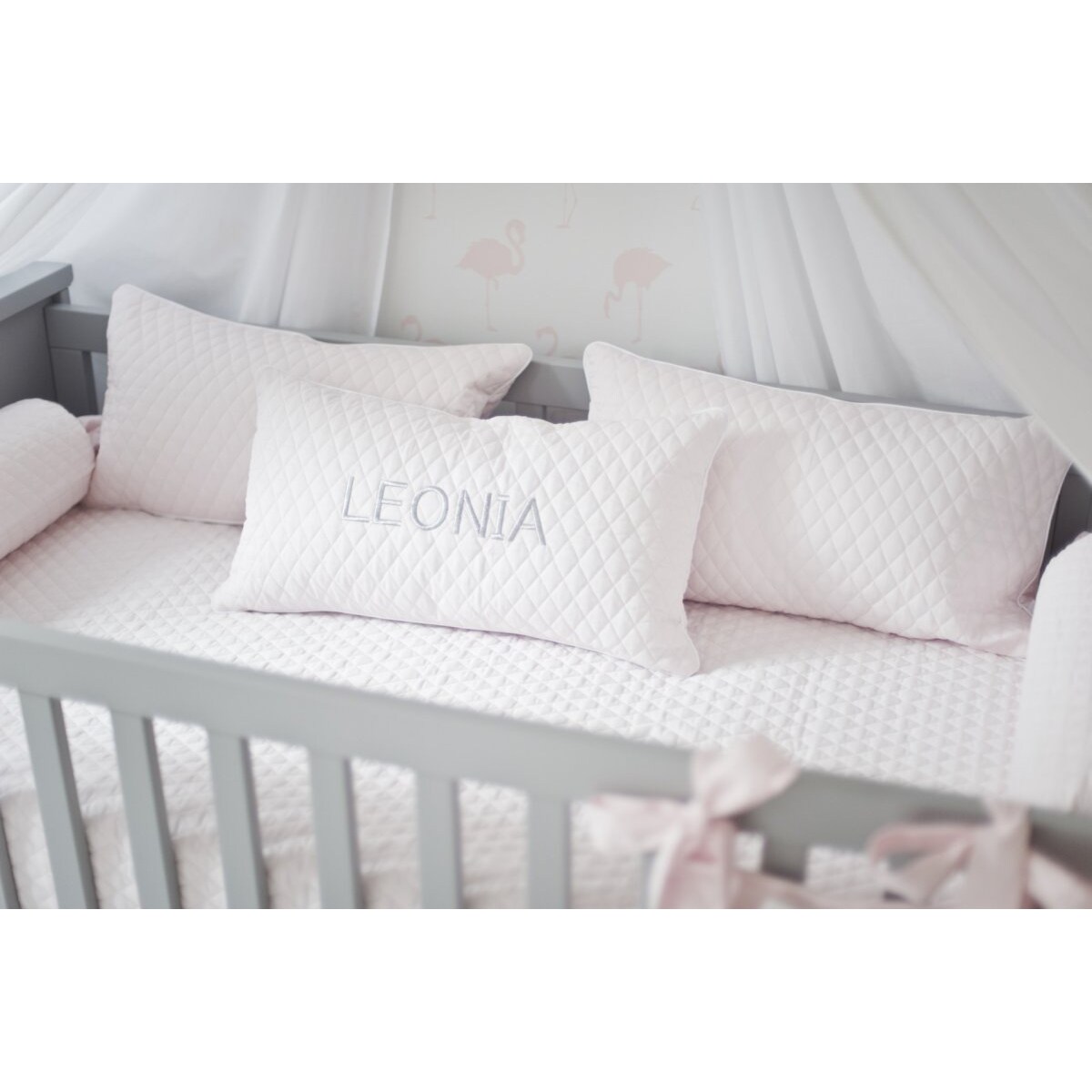 Narzuta niemowlęca pudrowa pikowana