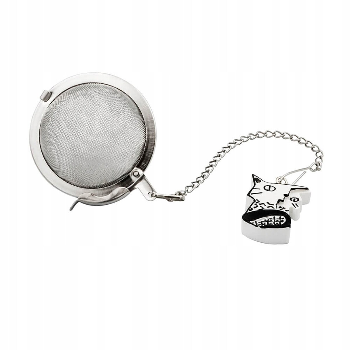 Metalowy zaparzacz CAT ARTIST kulka ze stali nierdzewnej z motywem kota - prezent upominek dla koleżanki przyjaciółki żony babci mamy kobiety siostry niej