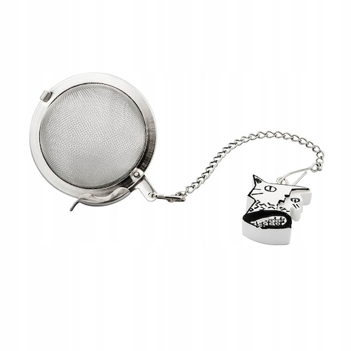 Metalowy zaparzacz CAT ARTIST kulka ze stali nierdzewnej z motywem kota - prezent upominek dla koleżanki przyjaciółki żony babci mamy kobiety siostry niej