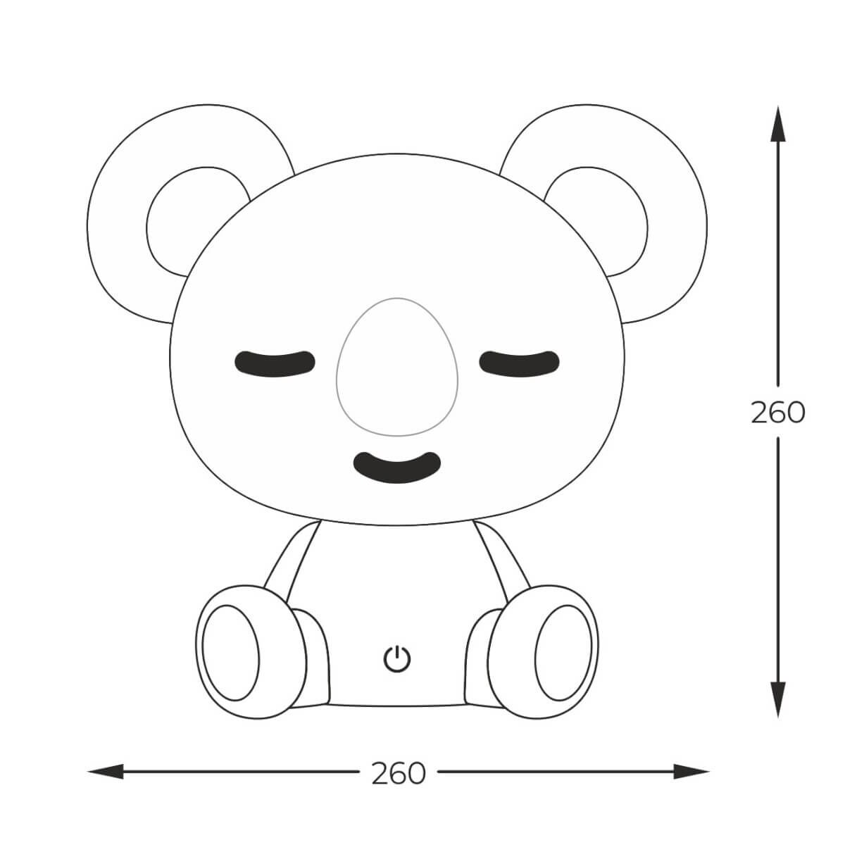 Nocna lampka na komodę Koala KDR-611-GR Zumaline LED 3W 4000K biała szara