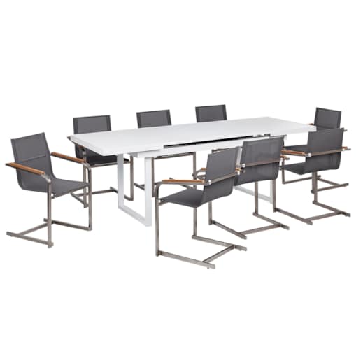 Zestaw ogrodowy dla 8 osób VALCANETTO/COSOLETO Metal Szary