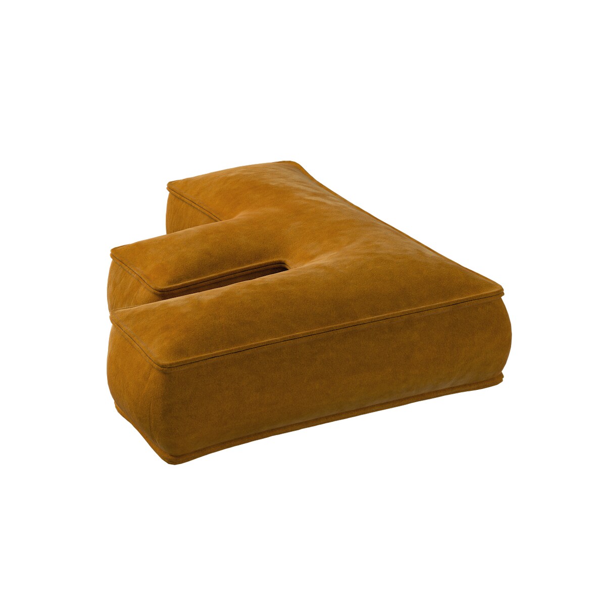 Poduszka literka F, miodowy, 35x40cm, Posh Velvet